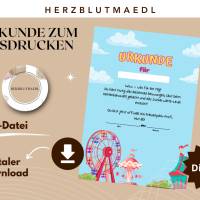 Personalisierte Kinderurkunde – Freizeitpark Erlebnis | Geschenk & Erinnerung Bild 1