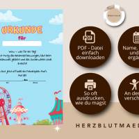 Personalisierte Kinderurkunde – Freizeitpark Erlebnis | Geschenk & Erinnerung Bild 2