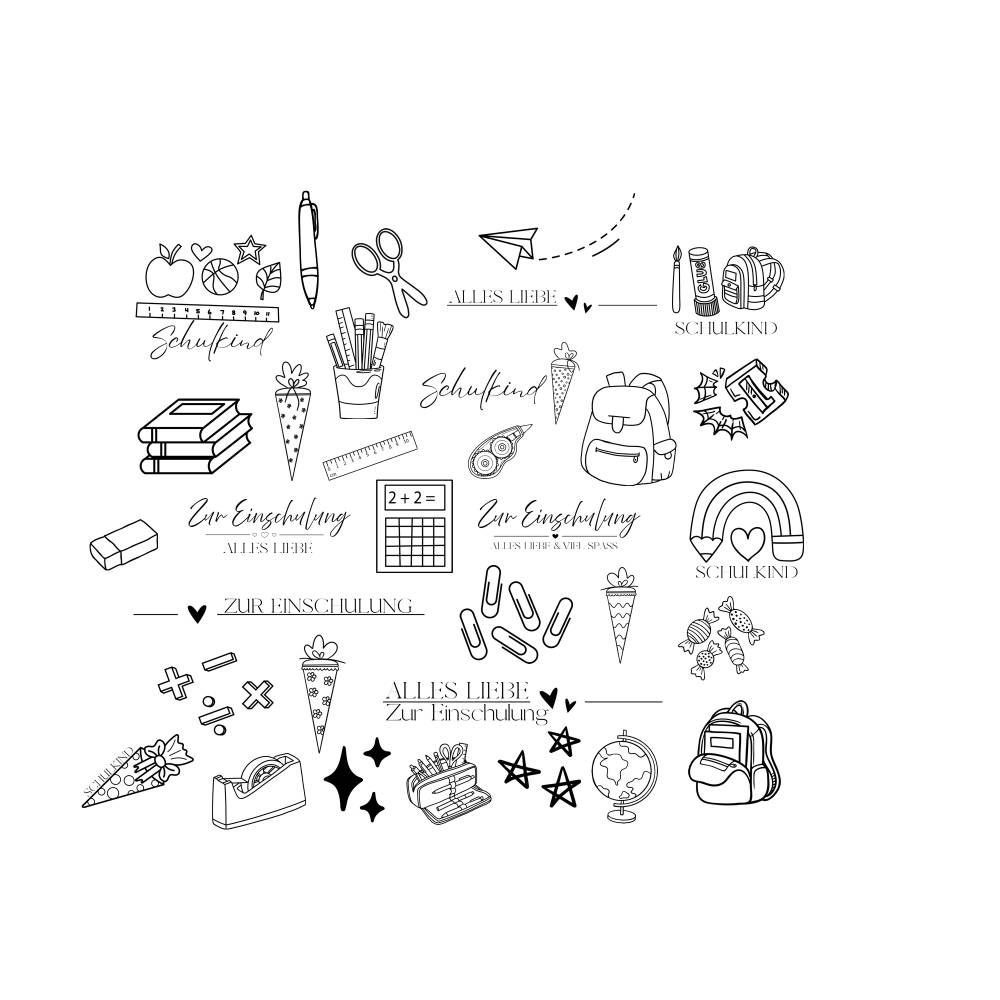 Einschulung PNG SVG Datei - Download Plotterdatei - svg png Datei - Geschenkidee Gift idea - Schule Schulkind Schultüte Bild 1