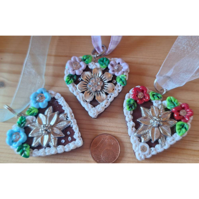 Oktoberfest Trachtenschmuck Kette Edelweiss Herz Dirndl handgemacht – Pfullinger Engele