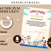 Individuelle Kinderurkunde – Freizeitpark Abenteuer | Geschenk & Andenken Bild 1
