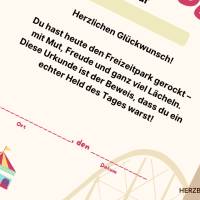 Individuelle Kinderurkunde – Freizeitpark Abenteuer | Geschenk & Andenken Bild 6