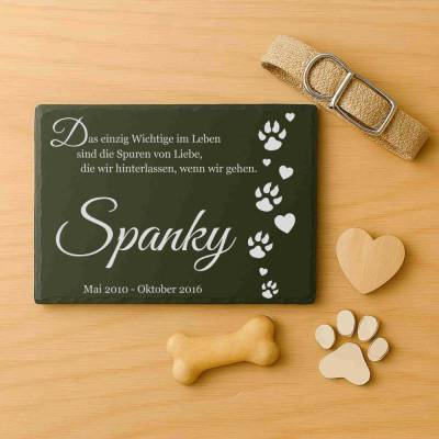 Personalisiertes Gedenkstein Tier | Schiefer Grabschmuck wetterfest & handmade