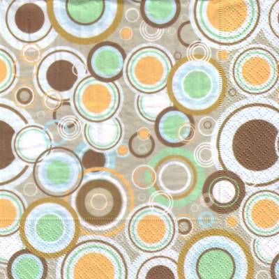 Lunchservietten Hello Seventies, mit Dots und Spots im 60er / 70er Jahre Design