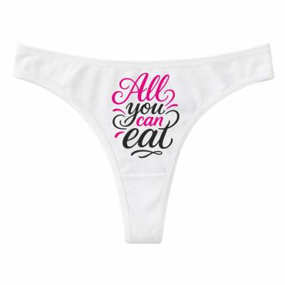 Damen String Tanga bedruckt mit ALL CAN YOU EAT