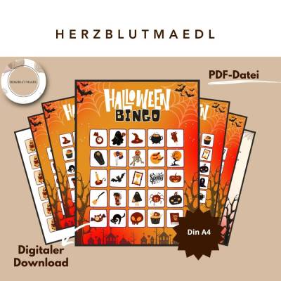 Halloween Bingo zum Ausdrucken – Kinder Spiel für Halloween-Partys, Kindergarten & Schule