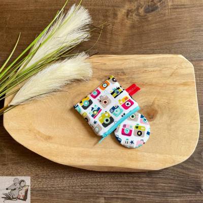 Taschenspiegel Set *Kamera* bunt Spiegel und Stofftasche für den schnellen Blick unterwegs