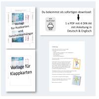 Geburtstagskarte zum Ausdrucken Seerosen – Digitale Aquarellkarte als Postkarte & Klappkarte - PDF Bild 2