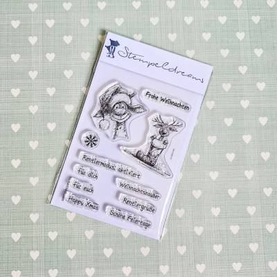 Clear Stamps Weihnachten – Rentier Stempelset mit 11 Motiven, A7, für Karten & Deko - 1472