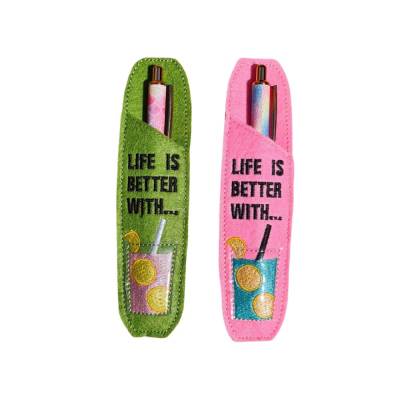 Stickdatei Etui Kugelschreiber Cocktail