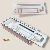 *Lesehilfe Lineal (mit Box 3 mm) * Laser-, 3D Druck- und Plotterdatei Bild 1