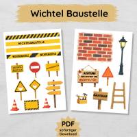Wichtel Baustelle Set zum Ausdrucken, Wichtelbaustelle Druckvorlage, Wichtelzubehör Weihnachten Bild 1