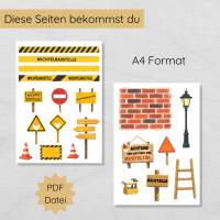 Wichtel Baustelle Set zum Ausdrucken, Wichtelbaustelle Druckvorlage, Wichtelzubehör Weihnachten Bild 2