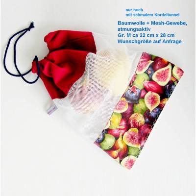 Feigenetz – Nachhaltiges Obstnetz & Obstbeutel aus Baumwolle und Mesh, plastikfrei einkaufen, Marktnetz