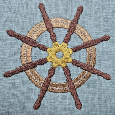 Steuerrad Applikation Stickdatei 10x10cm