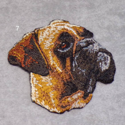 Boxer Hund Patch zum Aufbügeln – Gestickter Aufnäher, 6 cm x5,3 cm, 100% Polyester, waschbar