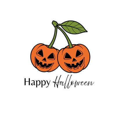 Happy Halloween Cherry PNG SVG Datei - Download Plotterdatei Plotter File - Pumpkin Kürbis