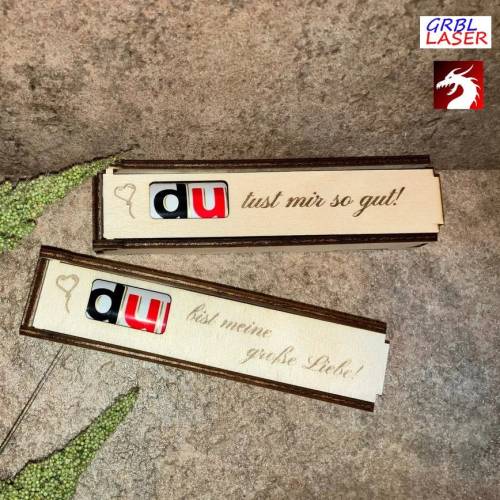 DU bist - Duplo Geschenkbox 28 Laser Cut Vorlagen, Holzstärke mit 3mm und 4mm, svg, dxf, ai, Lightburn