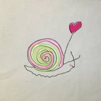 Gruß Schnecke Stickmuster 12-14x18cm – Niedliche Schnecke mit Luftballon für Kinder, Geschen Bild 1