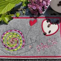 Gruß Schnecke Stickmuster 12-14x18cm – Niedliche Schnecke mit Luftballon für Kinder, Geschen Bild 8