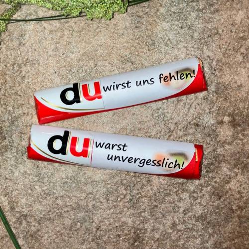 DU fehlst - 24 Abschiedsgrüße zum Ausdrucken als Duplo-Banderole