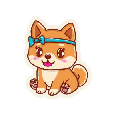 XL-Sticker Shiba Inu Mädchen 