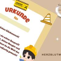 Digitale Kinderurkunde Bauprofi – A4 PDF zum Ausdrucken, Radlader & Handwerker Thema Bild 4