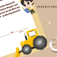 Digitale Kinderurkunde Bauprofi – A4 PDF zum Ausdrucken, Radlader & Handwerker Thema Bild 7