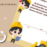 Digitale Kinderurkunde Bauprofi – A4 PDF zum Ausdrucken, Radlader & Handwerker Thema Bild 8