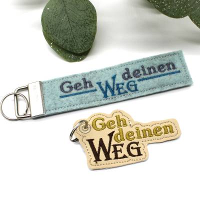 Stickdatei ITH Anhänger Geh deinen Weg