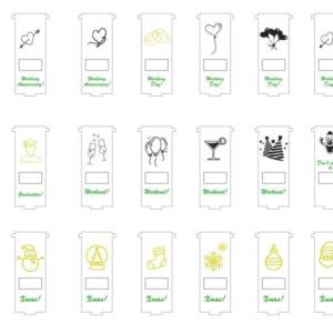 Happy... Birthday New Year! 80 Laser Cut Vorlagen: Happy Hippo Geschenkbox mit vielen Sprüchen, Holzstärke 3mm, SVG DXF Bild 5