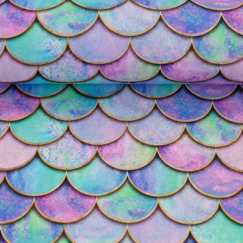 Baumwolle - bunte Schuppen - Mermaid - Swafing - Meerjungfrau