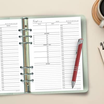 Tagesplaner PDF | A4 & A5 Tagesstruktur für Arbeit und Privat | Printable zum Ausdrucken | To Do-Liste, Ziele, Termine