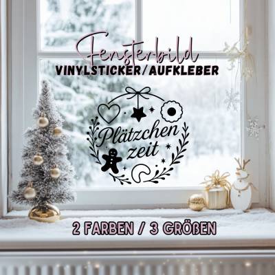 Plätzchenzeit Aufkleber Fensterbild für die Weihnachtsbäckerei