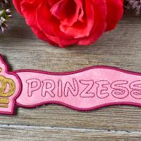 Stickdatei 3D-Anhänger PRINZESSIN, Maschinenstickerei, Stickmuster mit Trapunto-Effekt, 3D-Stick, Lesezeich Bild 2