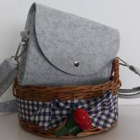 Filztasche Ella Bag in hellgrau * elegante Umhängetasche* Rohling Bild 1