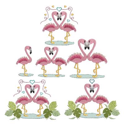 Stickdatei Flamingo SET