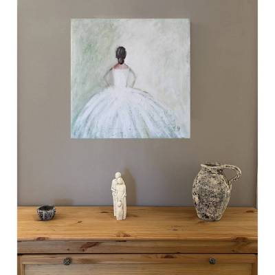 Ballerina abstrakte Malerei – Original Acrylbild auf Leinwand – Balletttänzerin Frauenbild Kunst