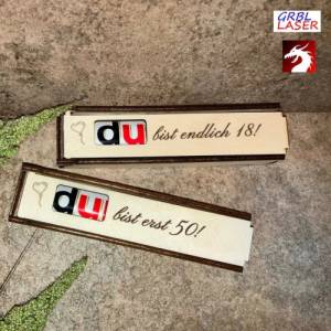 Du bist - 28 Laser Cut Vorlagen: Geburtstag für Duplo Geschenkbox, Holzstärke mit 3mm und 4mm, SVG, DXF, AI, Lightburn Bild 1