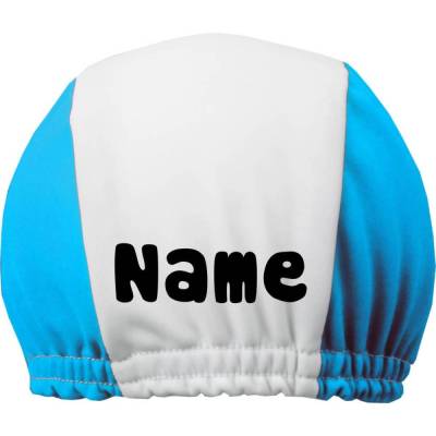 dehnbare 2-farbige Badekappe mit Gummizug personalisiert mit deinem Wunschmotiv, individuell bedruckt mit Text, Logo, Fo