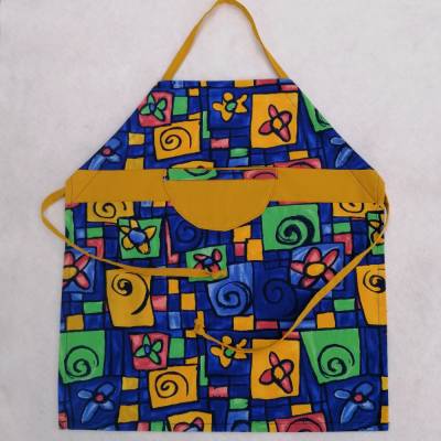 Backschürze, Malschürze für Kinder 2 -6 Jahre, 100% Baumwolle, verstellbar