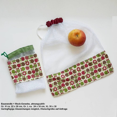 100 Stück Wiederverwendbare Netzbeutel - Obst & Gemüse Beutel Mit Schnalle