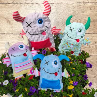 Stickdatei Kummerfreund Monster ITH Kuscheltier – In the Hoop Set by Jasmina, viele Formate, deutsche Anleitung