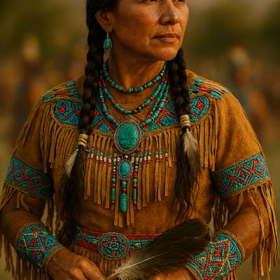 Würde des Windes (5) – Stammesfrau in Zeremonienkleidung