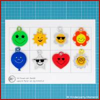 Bastelvorlagen für Reflektoren Taschen Anhänger mit fröhlichen Gesichtern Bild 2