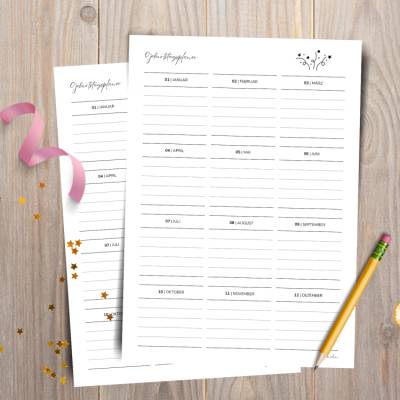 Geburtstagsplaner Bundle | undatierte Jahresübersicht zum Ausfüllen | 3 Varianten mit Icons | PDF in A4 & A5