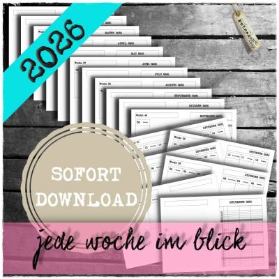 KaBuJo 2026 – Kalender-Bullet-Journal zum Selberdrucken | 12 Monatshefte DIN A5 | PDF-Download