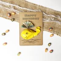 Druckvorlage Geldgeschenk, Happy Birthday, Glückwunschkarte zum Geburtstag, Wal, Geburtstag to go, Pottwal Bild 5