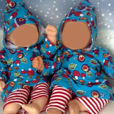 Puppenkleidung Tunika mit Zipfelkapuze & Legging für 36 cm Babypuppen – Handarbeit