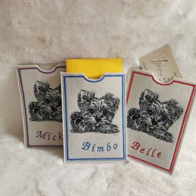 Individuelle Impfbuchhüllen mit Yorkshire Terrier Motiv – Handarbeit